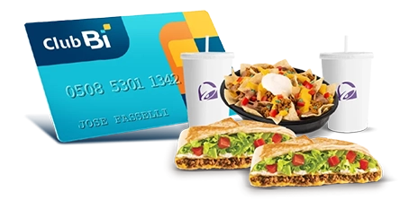 Tarjeta Club Bi y combo Taco Bell