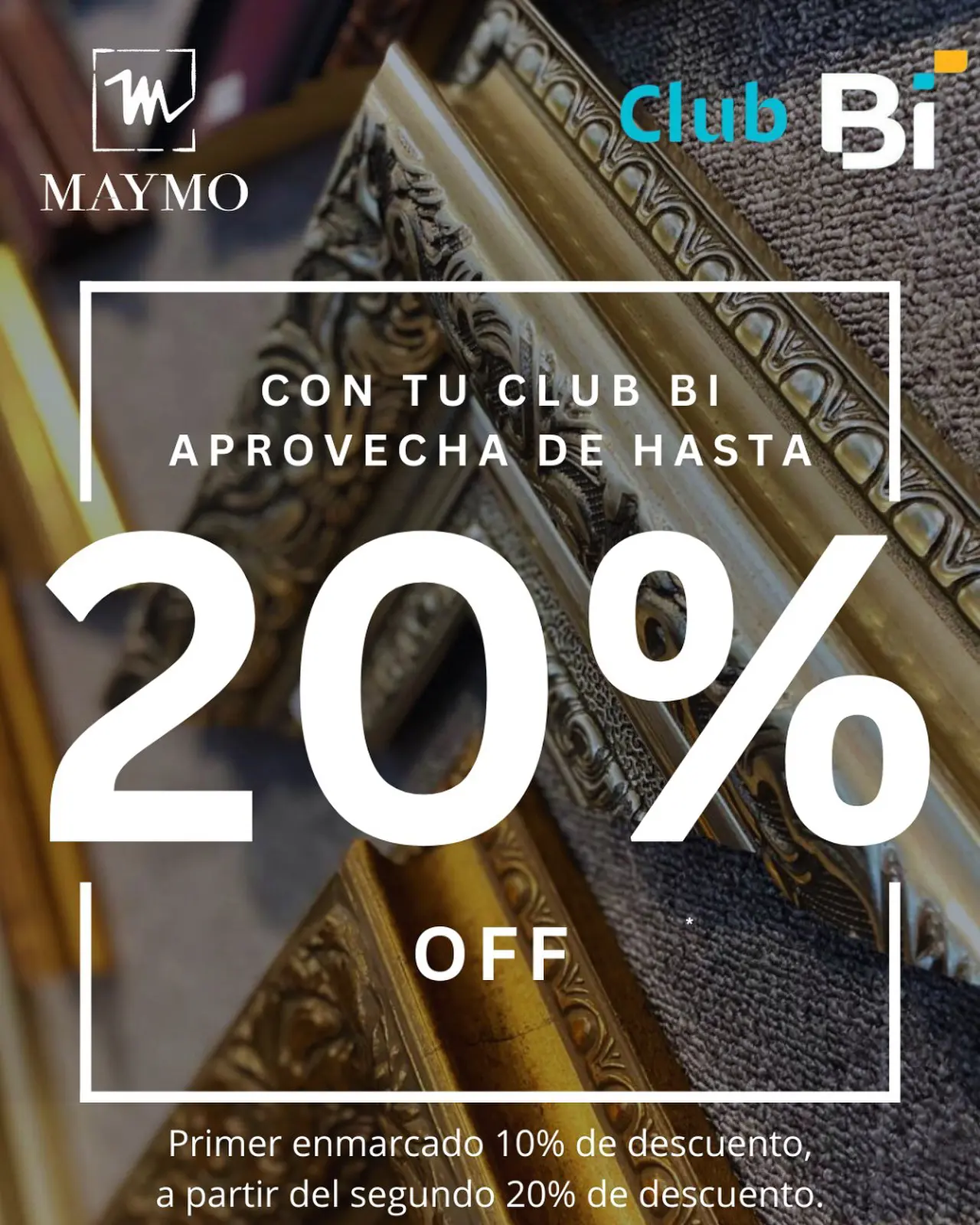 20% de descuento en segundo enmarcado